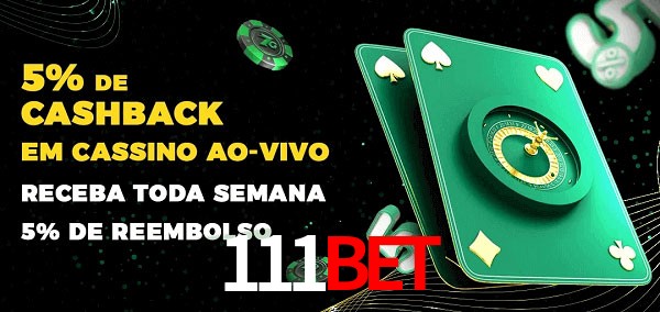 Promoções do cassino ao Vivo 111bet